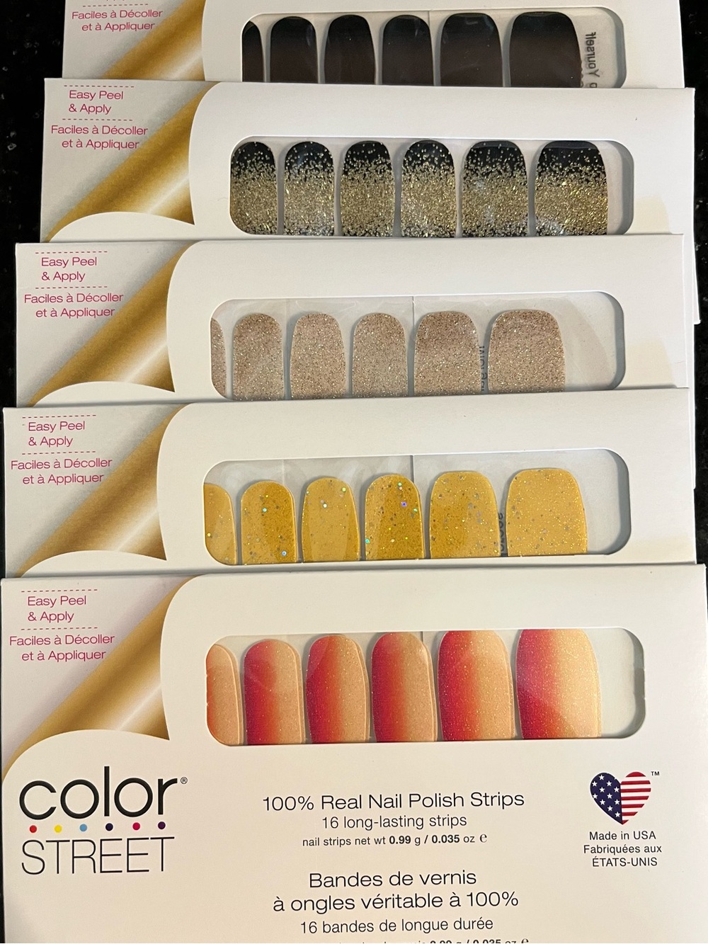 Set of Five Color Street Nail Polish Strips